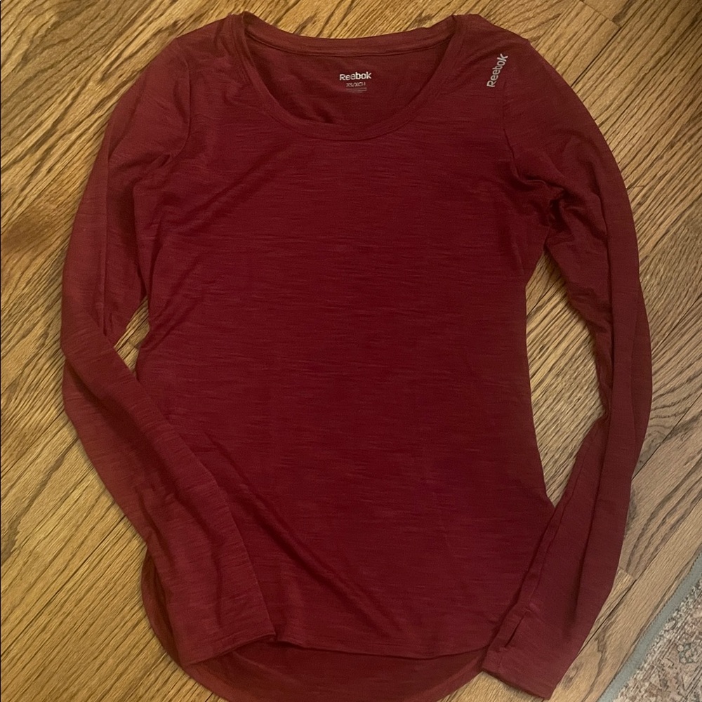 🌟2/$18 SALE Reebok Women's Burgundy Long Sleeve Running Tee|Top XS